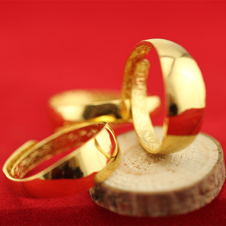 Women's & Men's Gold Open-end Polished Brass Gold-plated Vietnam Rings