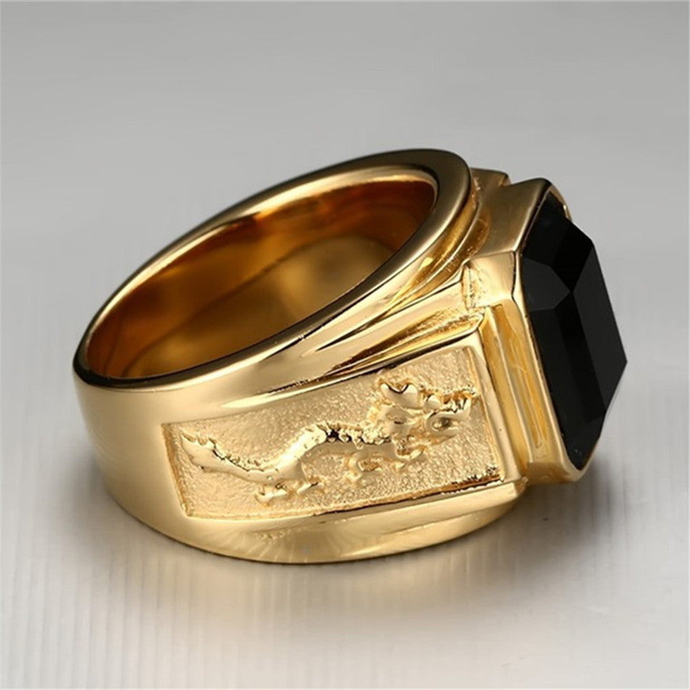 Men's Ornament Trendy Fashion Vintage Gold Rings