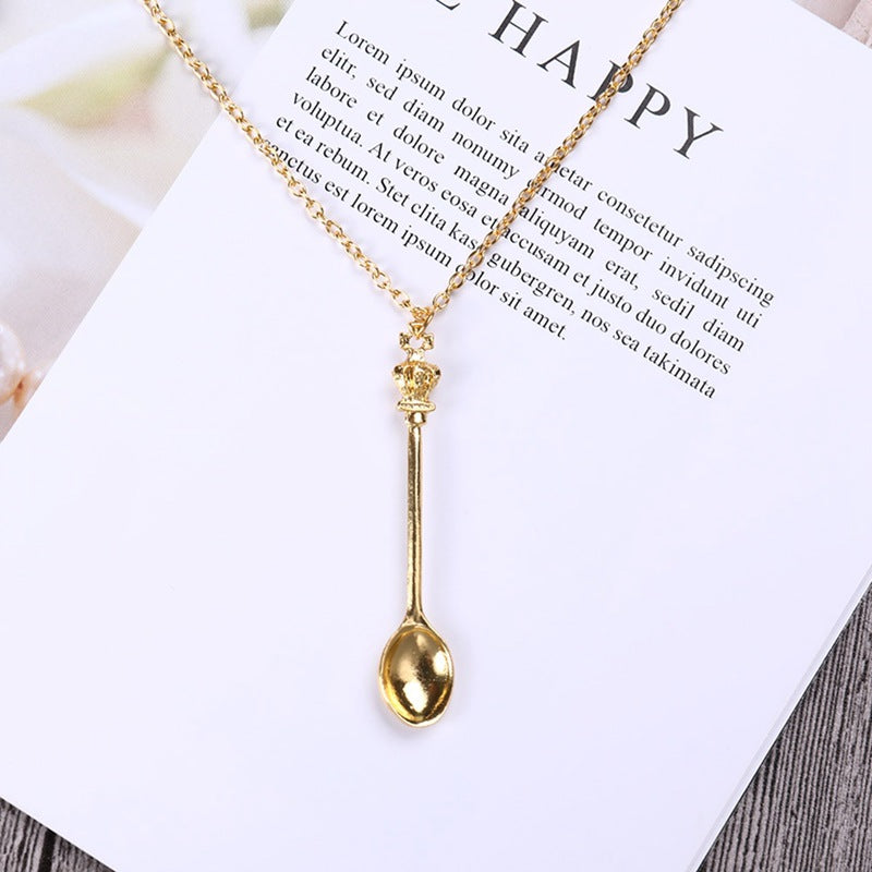 Jewelry Crown Mini Tea Spoon Classical Royal Necklaces