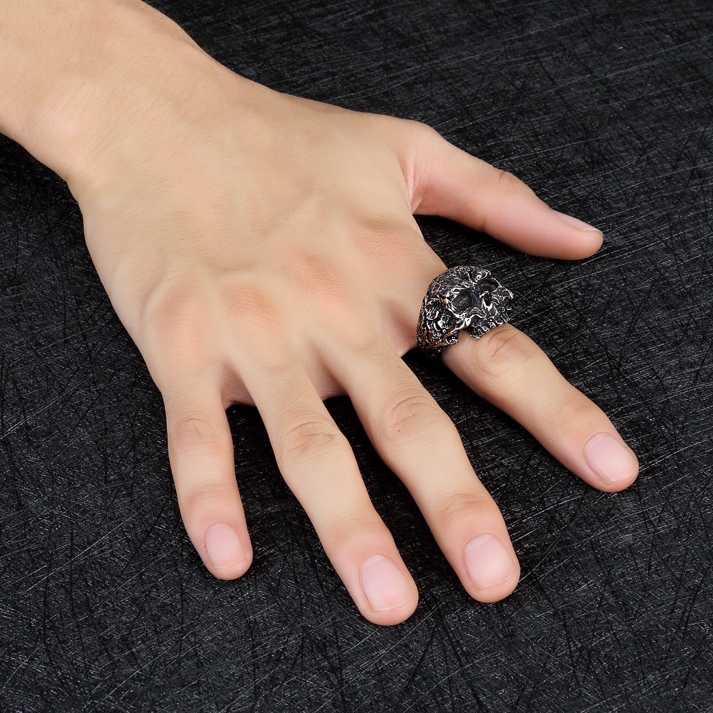 Men's Punk Skull Titanium Steel Personality Retro Rings