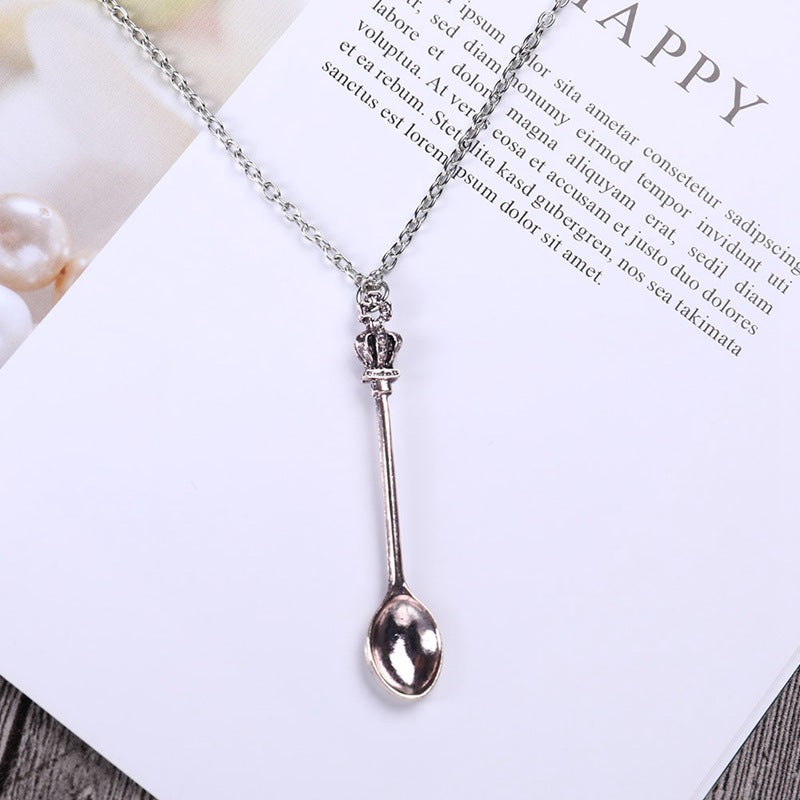 Jewelry Crown Mini Tea Spoon Classical Royal Necklaces