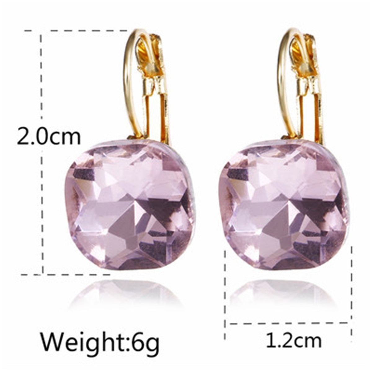 Style Popular Ornament Elegant Square Diamond Earrings