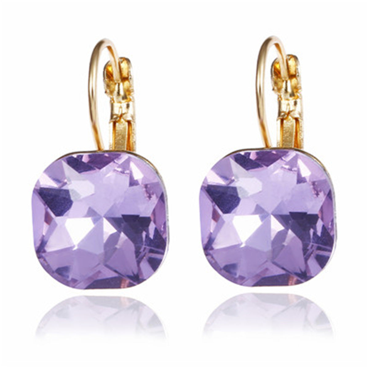 Style Popular Ornament Elegant Square Diamond Earrings