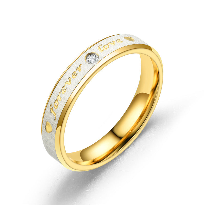 Fashion Couple Exquisite Diamond Beveled Yarn Rings