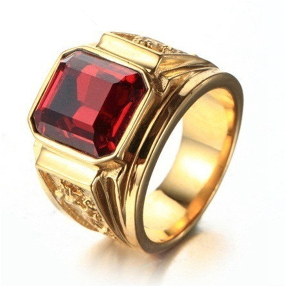 Men's Ornament Trendy Fashion Vintage Gold Rings