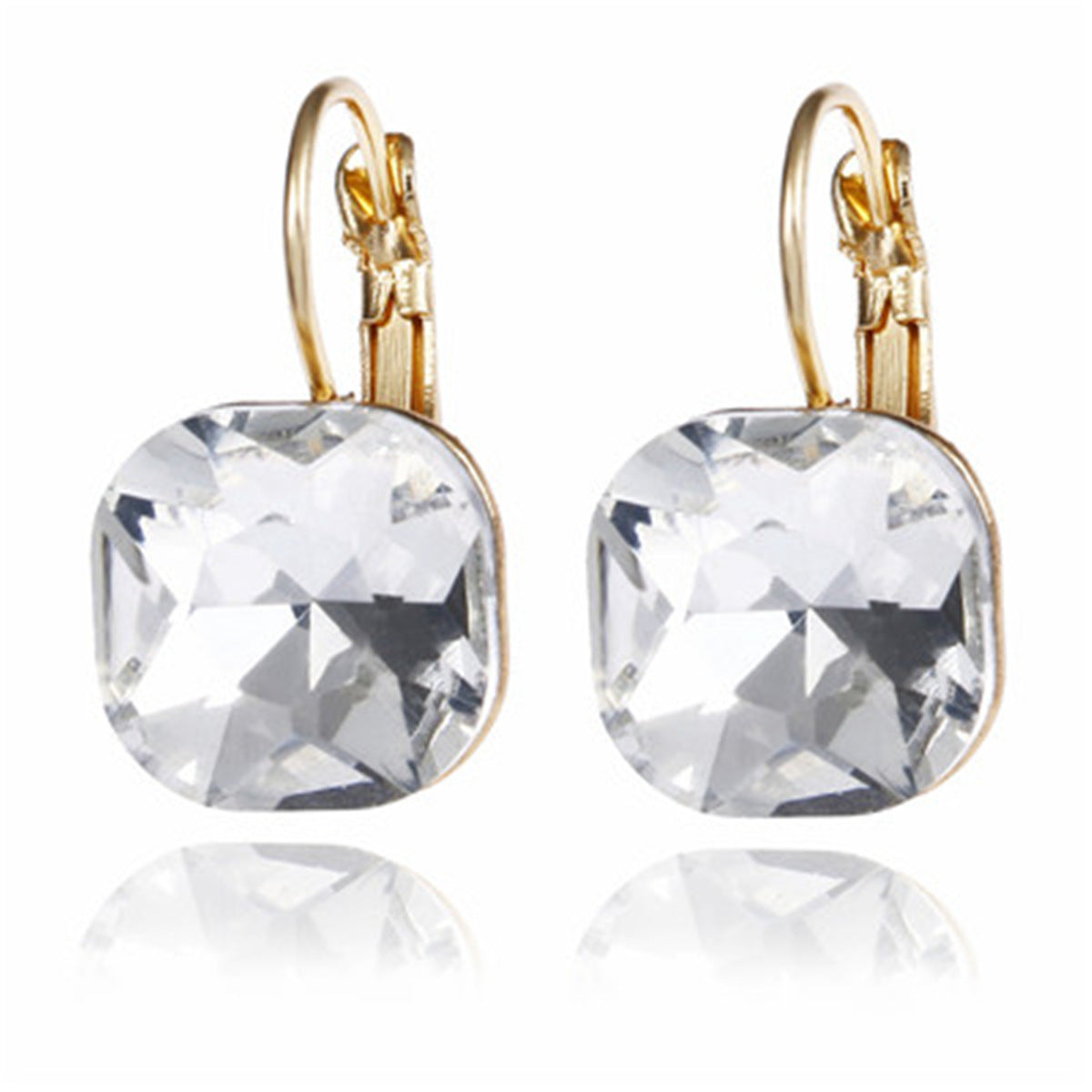 Style Popular Ornament Elegant Square Diamond Earrings