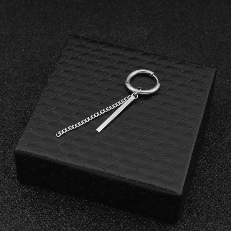 Women's & Men's Park Square Stick Chain Eardrop Ear Earrings