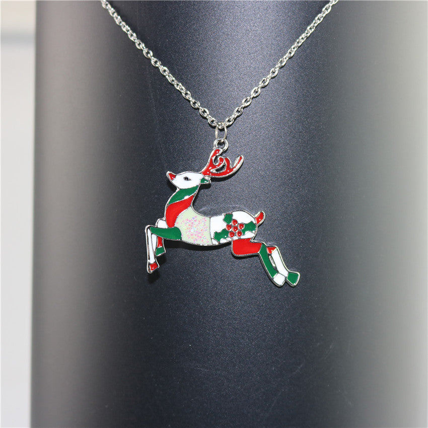 Charming Christmas Sticker Printing Painting Oil Pendants