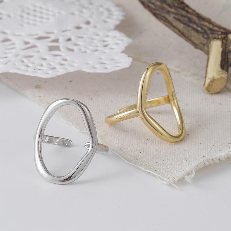 Simple Geometric Irregular Metallic Female Fashion Rings