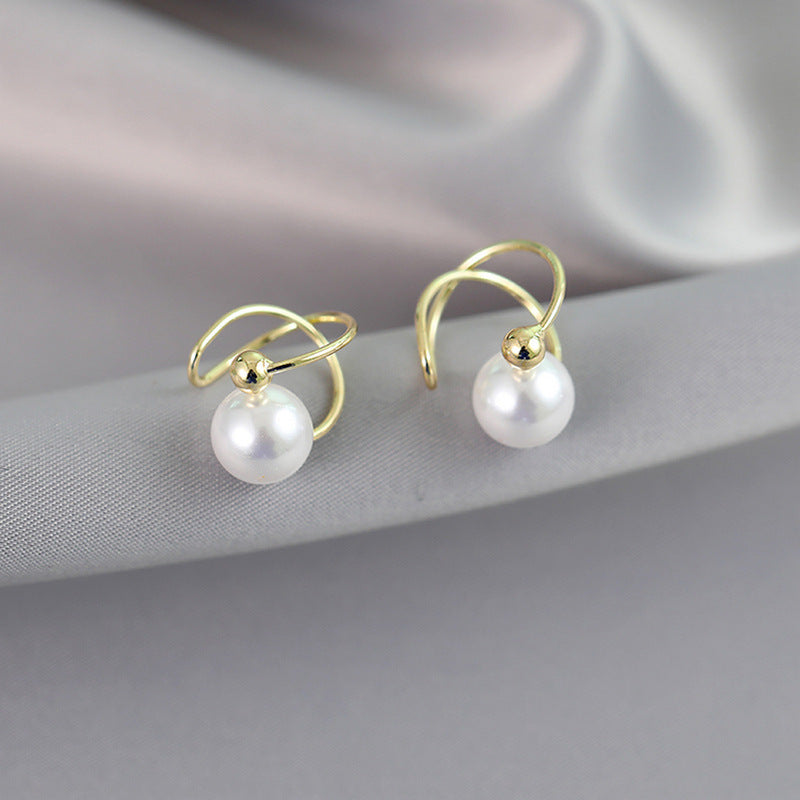 Pearl Simple Temperamental Niche Advanced Design Earrings