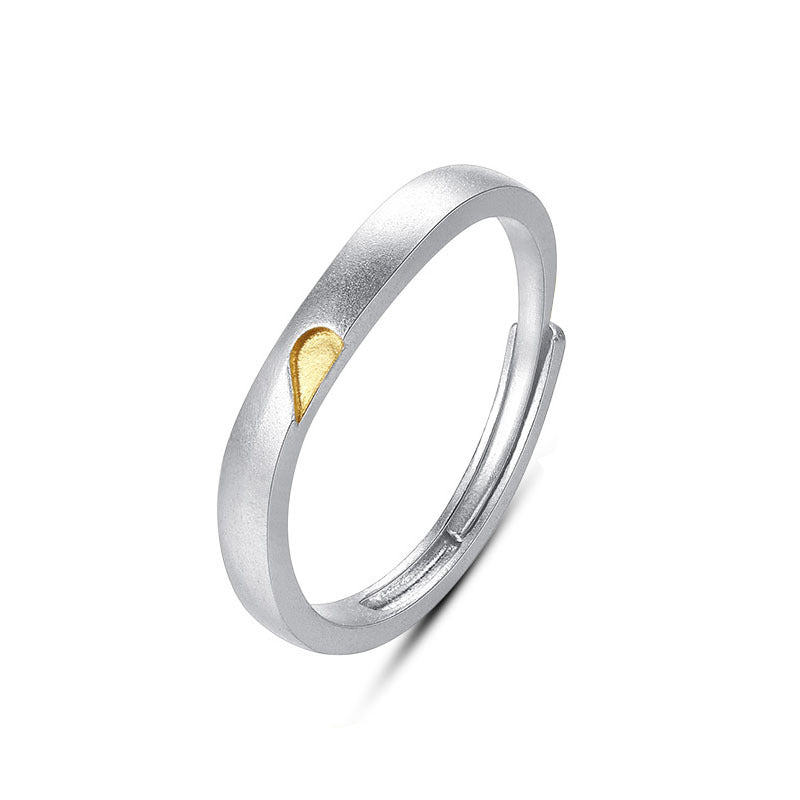 Heart-to-heart Couple Niche Irregular Frosted Love Rings