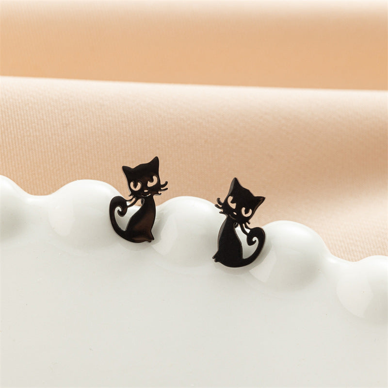 Stainless Steel Cute Simple Cartoon Animal Earrings