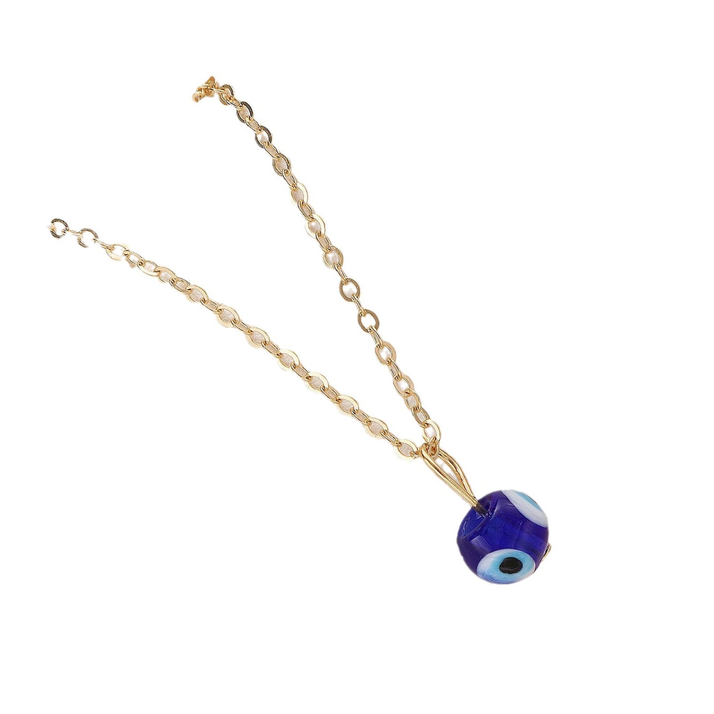 Round Beads Glass Ball Blue Eyes Necklaces