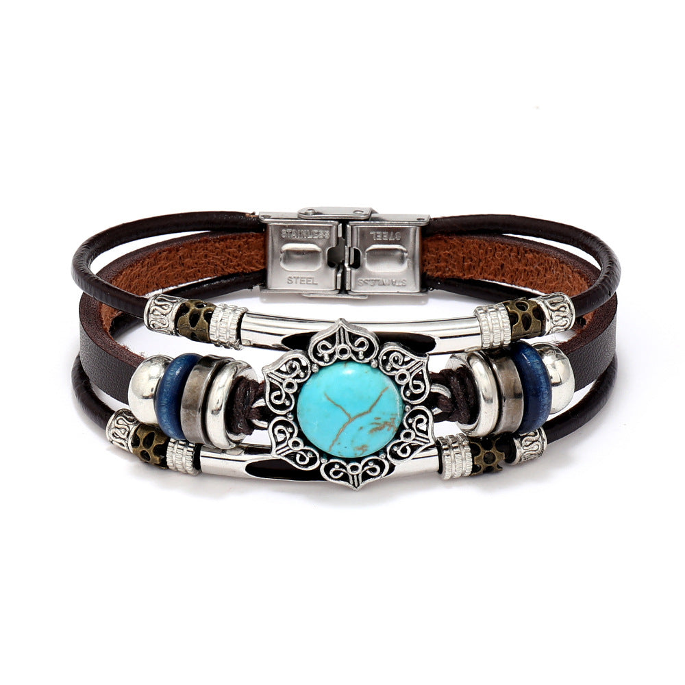 Retro Ethnic Style Turquoise Cat's Eye Bracelets