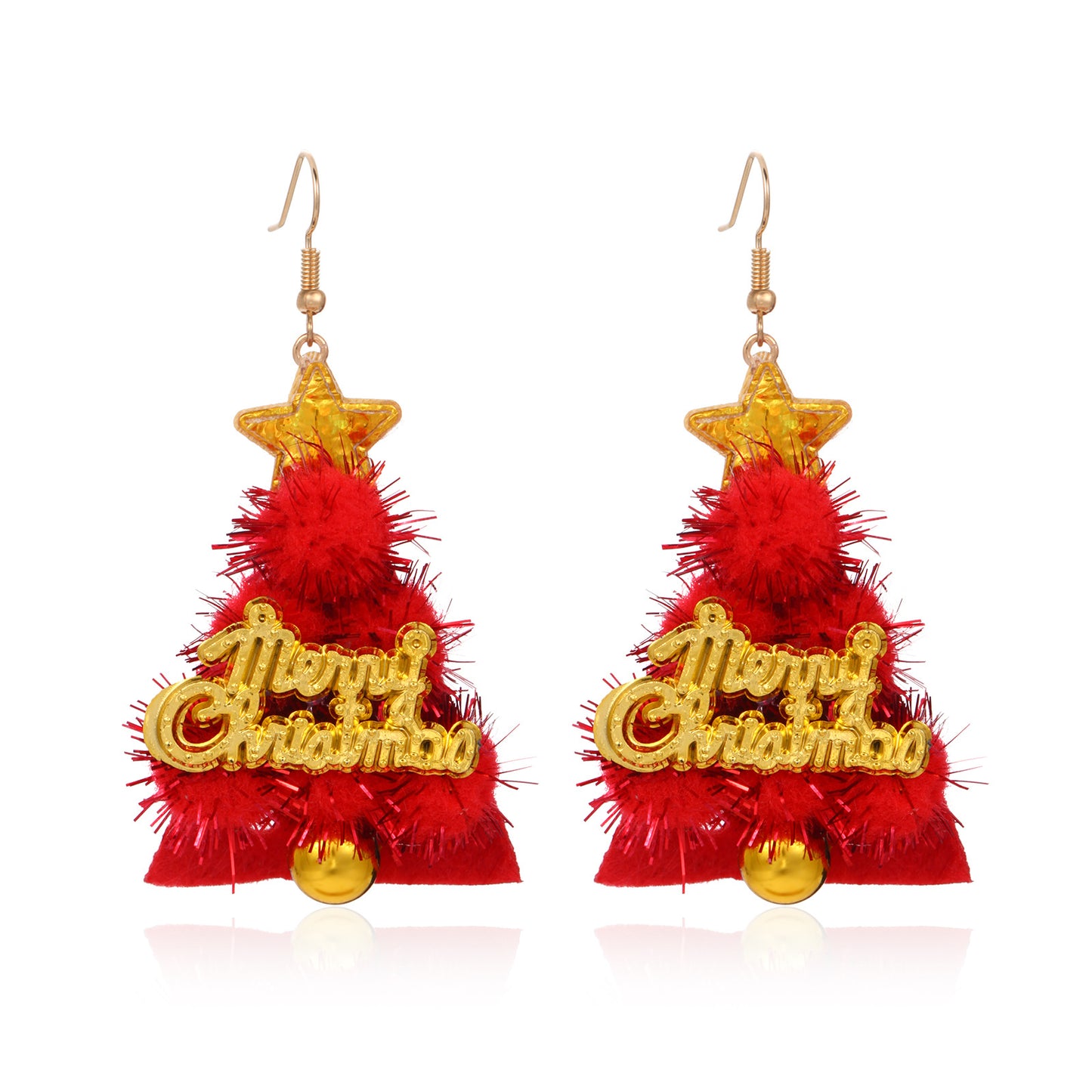 Christmas Female Creative Fashion Dripping Oil Tree Earrings