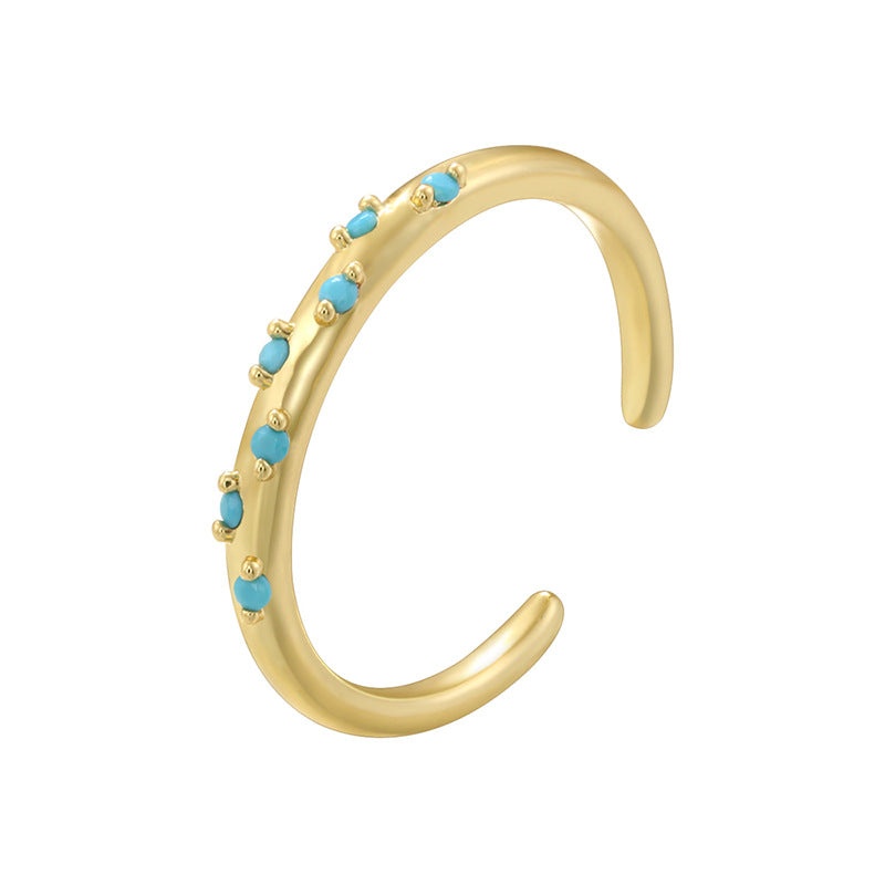 Creative Cross Copper Inlaid Color Diamond Rings