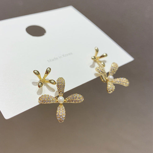 Sier Bow Pearl Classic Style Alphabet Rings