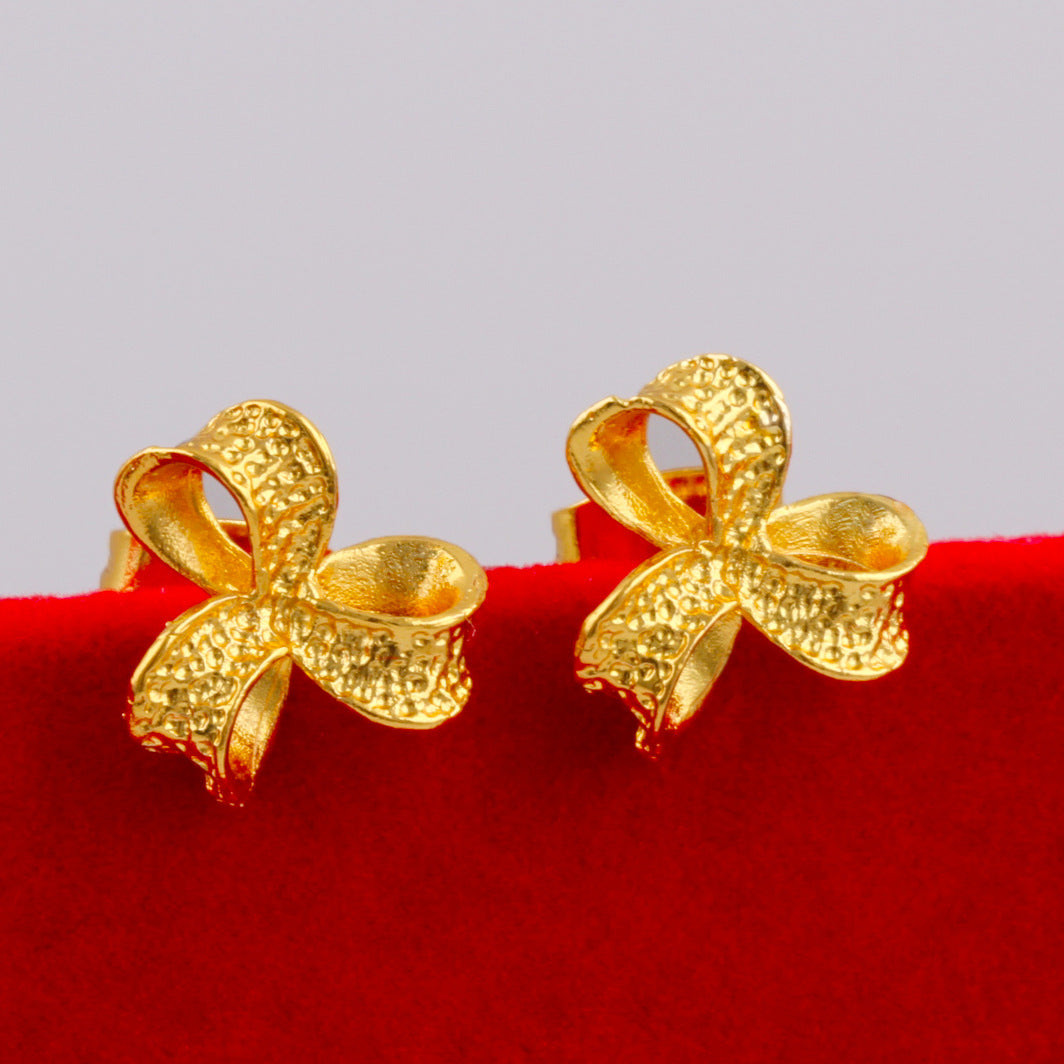 Women's Vietnam Placer Gold Simple Flower Simulation Rings