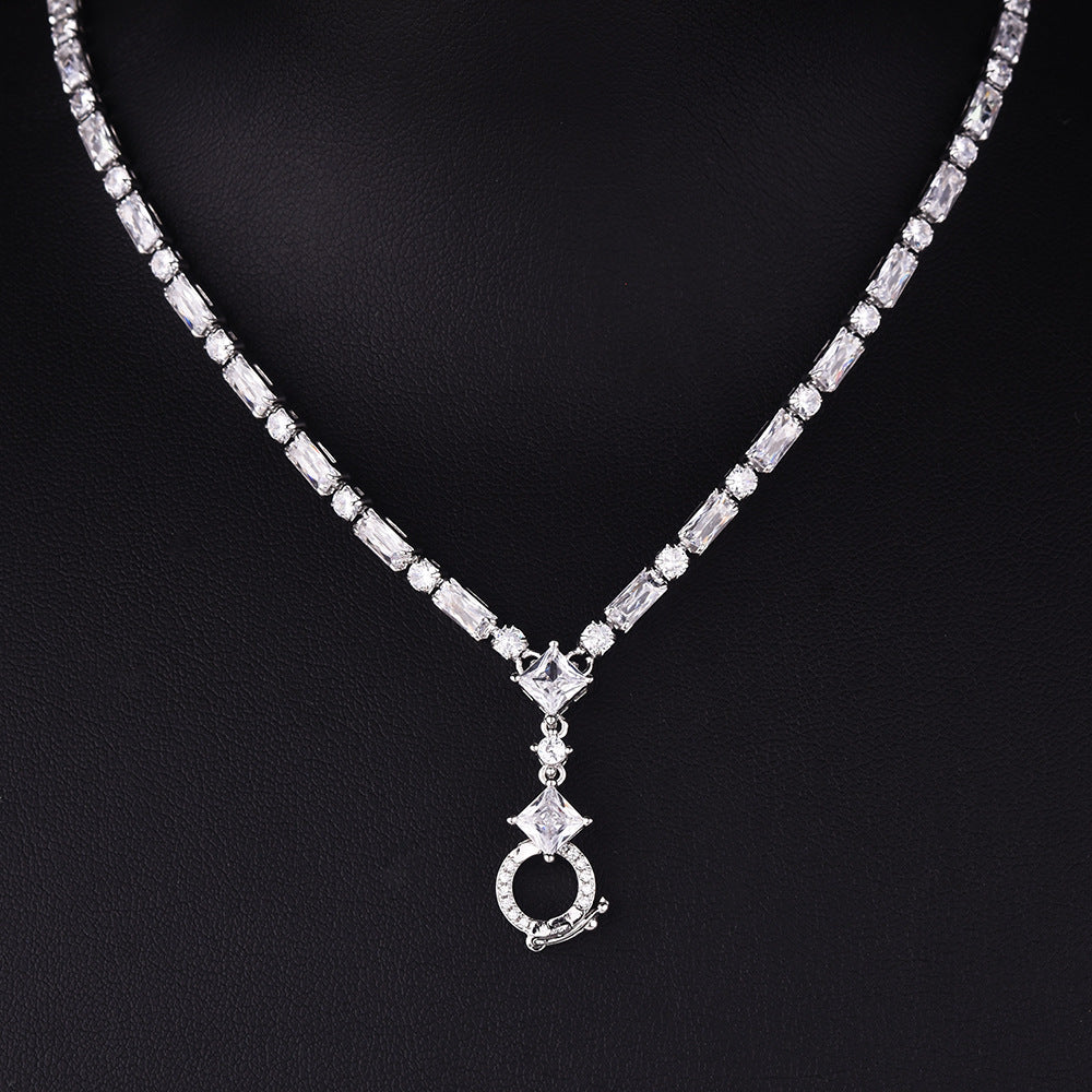 Women's Fat Rectangular Bird's Nest Cut Simulation Emerald Pendants