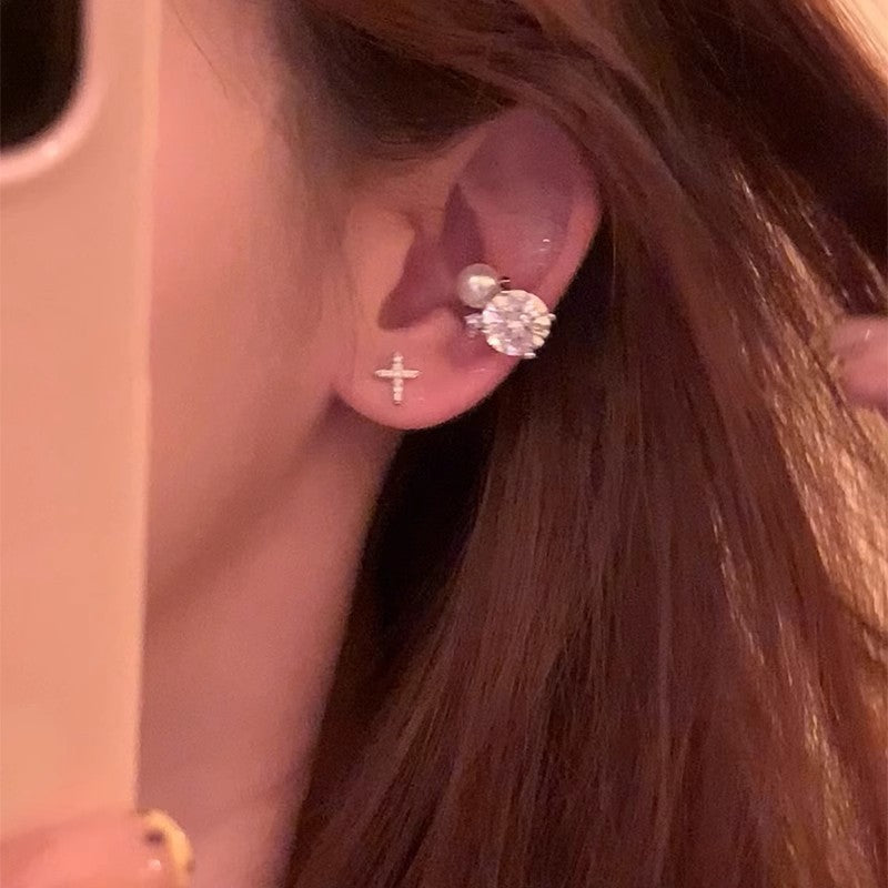 Zircon Ear Clip Female Unique Beautiful Earrings