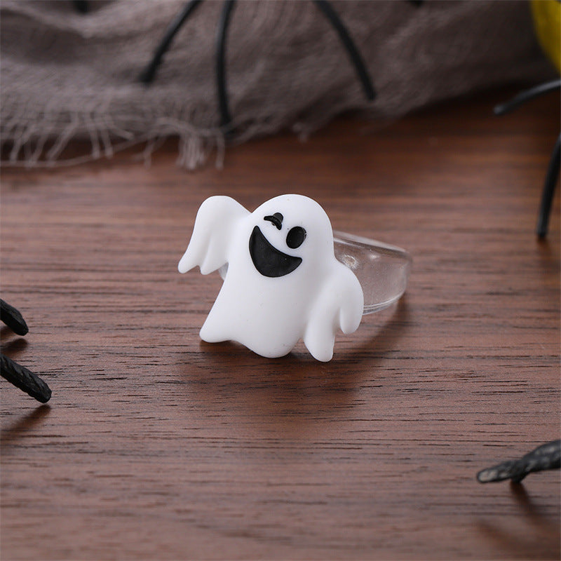 Creative Halloween Series Resin Cartoon Pumpkin Rings
