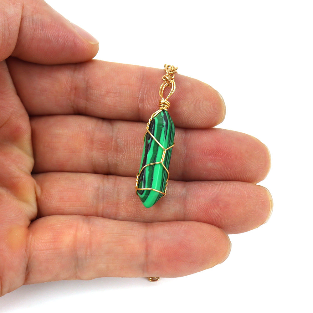 Handmade Winding Natural Stone Crystal Agate Necklaces