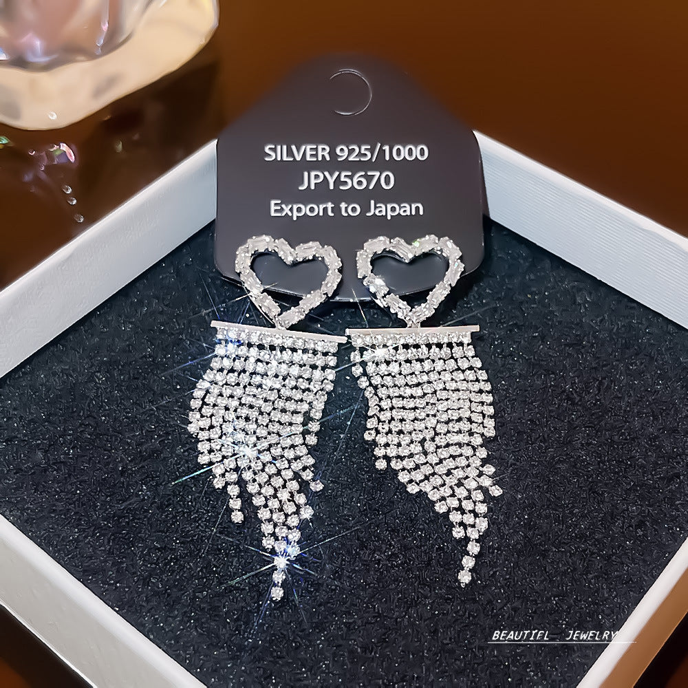 Women's Zircon Tassel High-grade Light Luxury Delicate Earrings