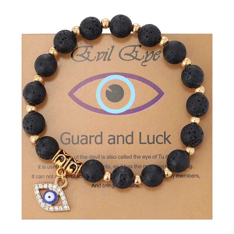 Women's Pink Zebra Stone Devil's Eye Basketball Bracelets