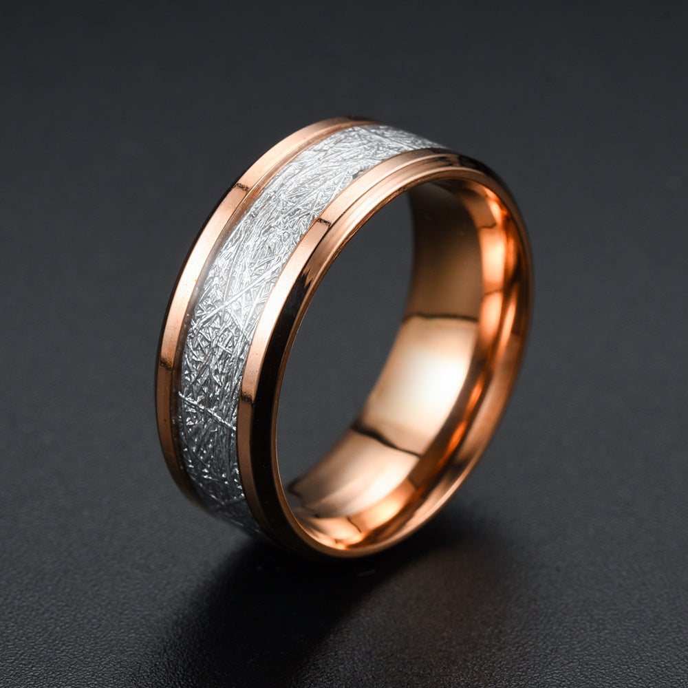 Drop Oil Inlaid Ice Silkworm Silk Pattern Rings