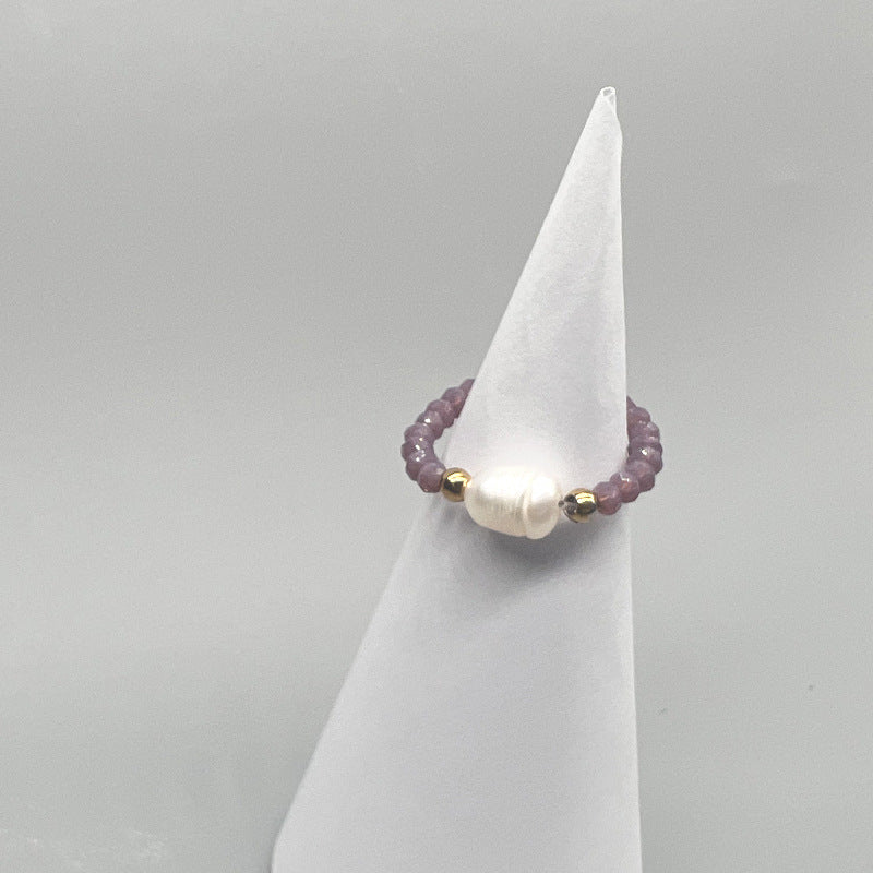 Graceful Personality Pearl Colorful Opal Beaded Rings