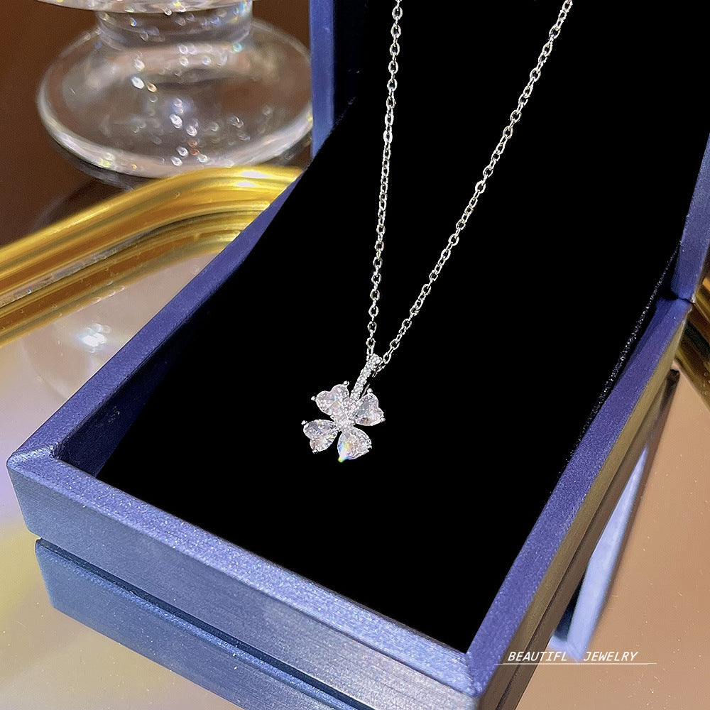Women's Bow Zircon Clavicle Chain Titanium Steel Necklaces