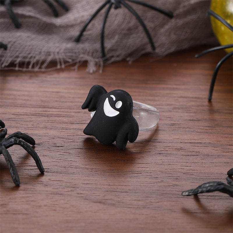 Creative Halloween Series Resin Cartoon Pumpkin Rings