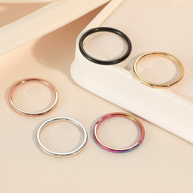 Steel Simple Very Fine Color Glossy Rings
