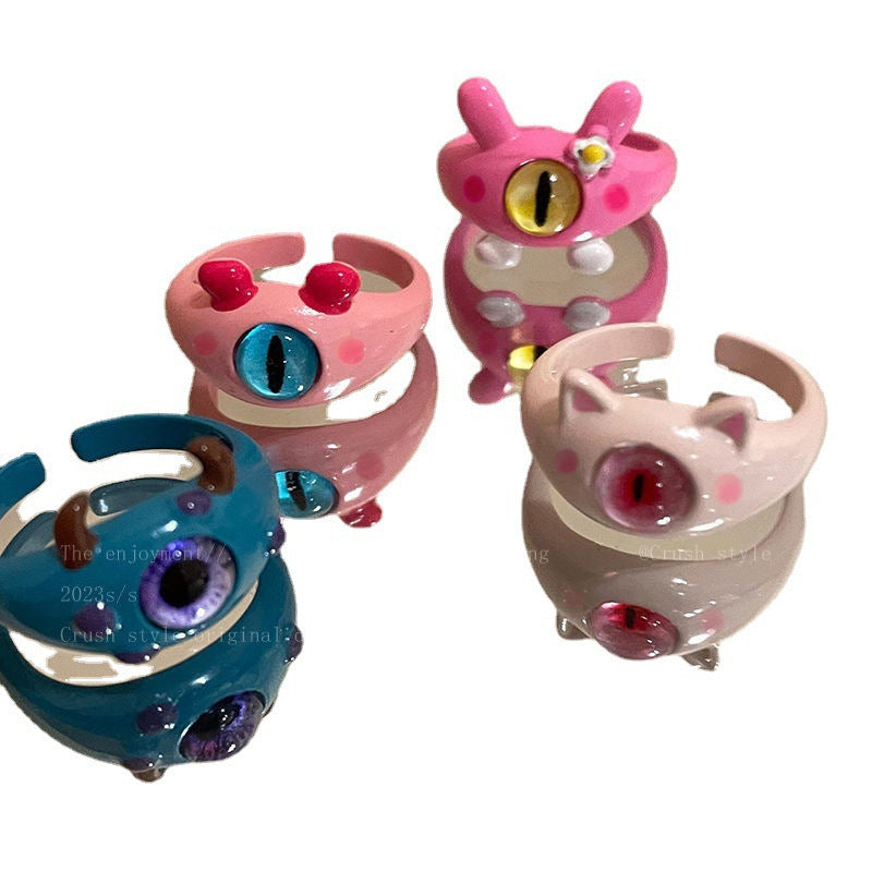 Little Monster Collection Cute Female Personality Rings
