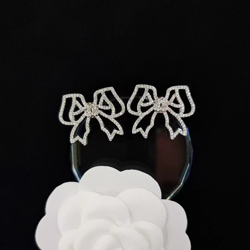Women's & Men's Quality Collection Trending Rhinestone Letters Sier Earrings