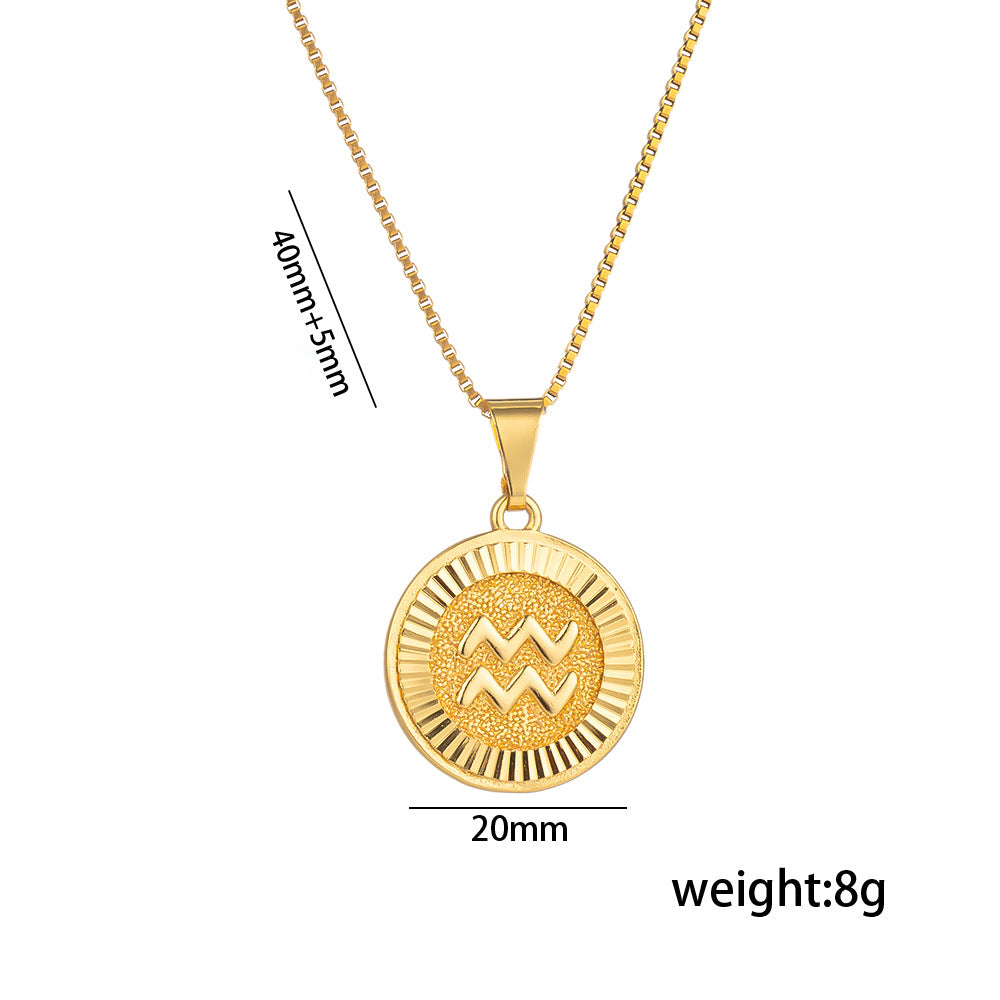 Fashion Twee Constellation Symbol Letter Image Graphic Necklaces
