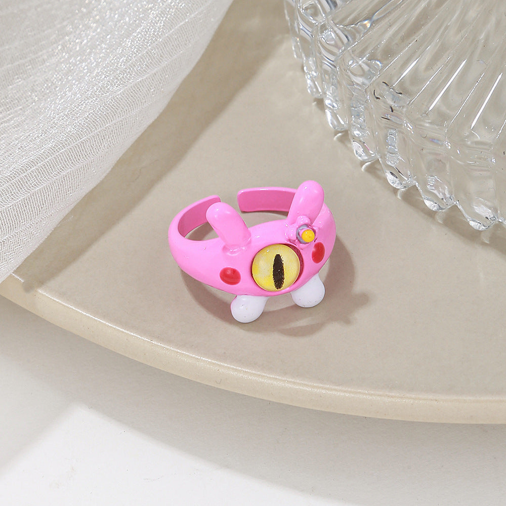 One-eyed Little Monster Niche Design Cartoon Sweet Cool Rings