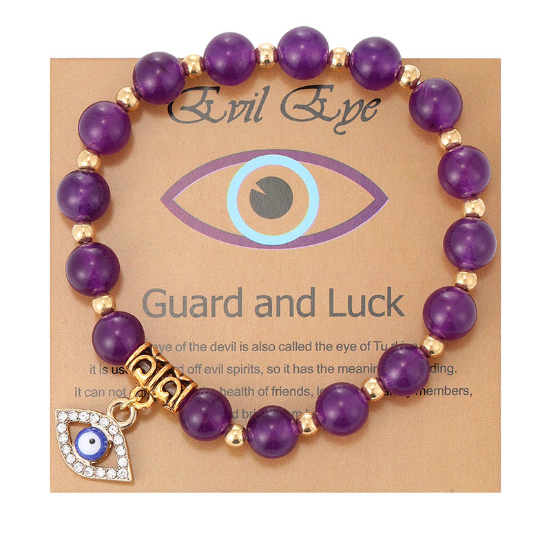 Women's Pink Zebra Stone Devil's Eye Basketball Bracelets