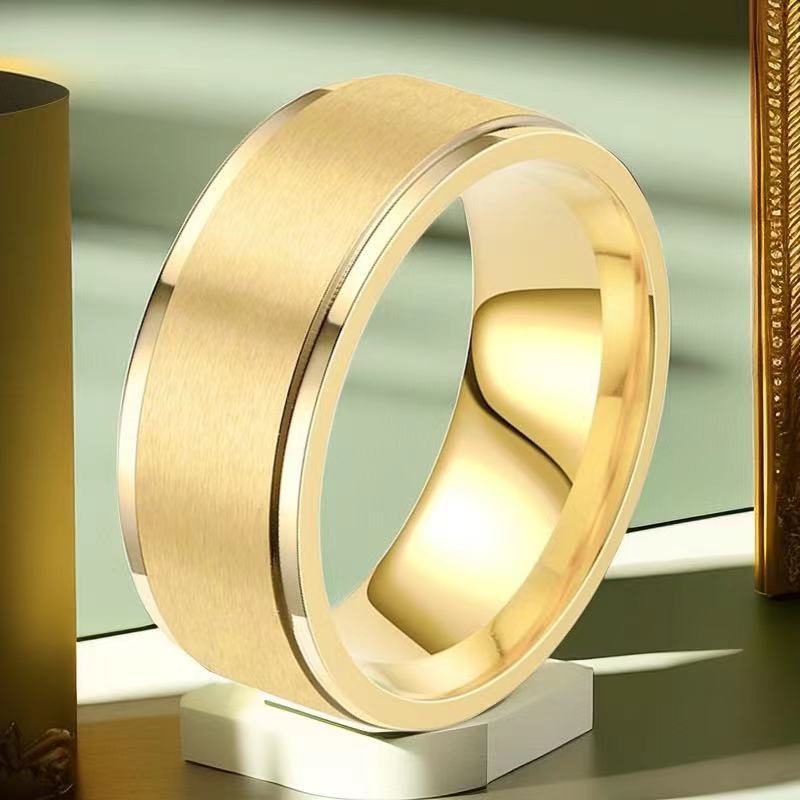 Stainless Steel Niche Bag Wide Matte Rings