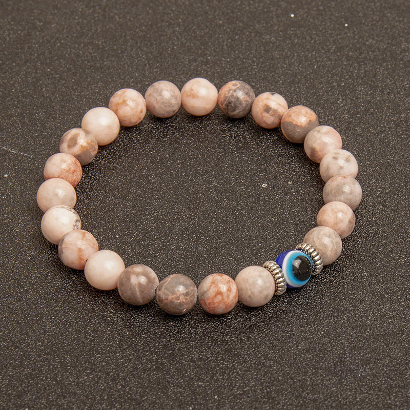 Stone Two-tone Pink Zebra Eye Glitter Bracelets