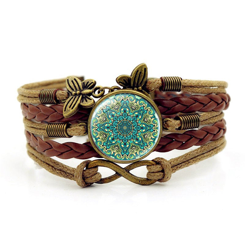 Life Female Butterfly Infinite Symbol Retro Woven Hand Jewelry Bracelets