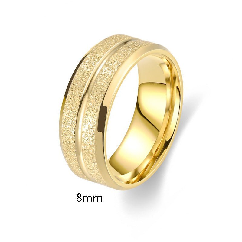 Titanium Steel Frosted Couple Classic Fashion Valentine's Day Rings