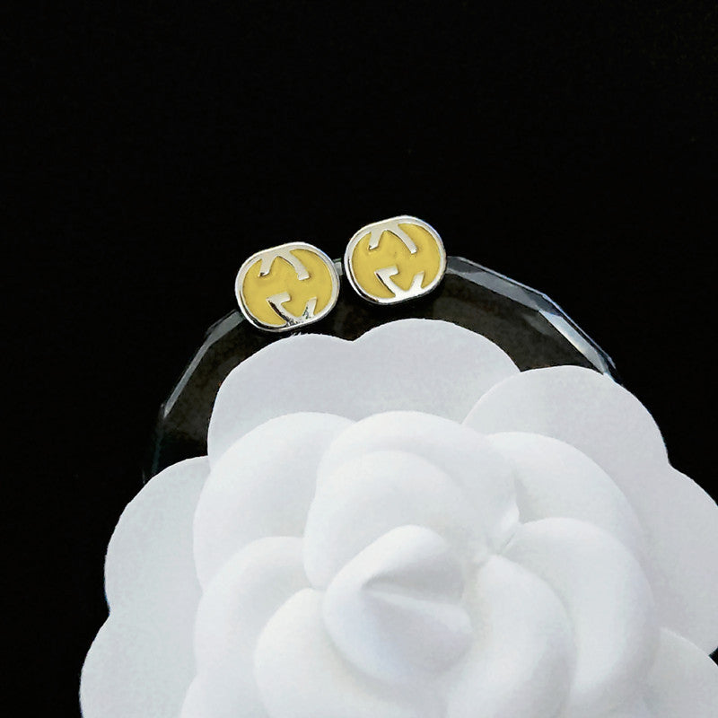 Women's & Men's Quality Collection Trending Rhinestone Letters Sier Earrings