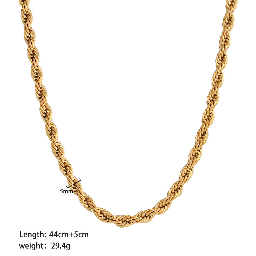 Women's Stainless Steel Gold Hip Hop Fashion Necklaces