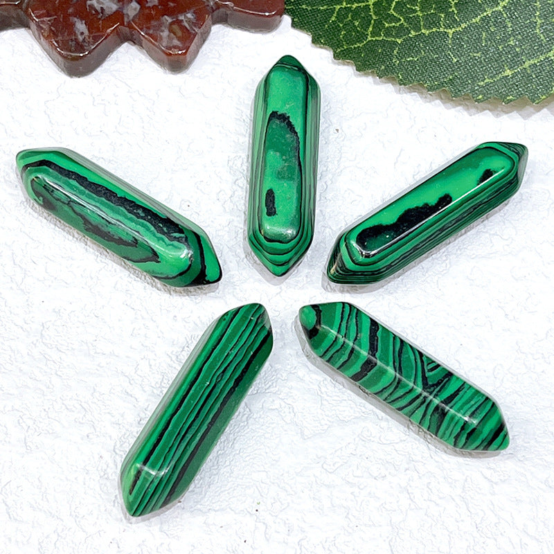 Stone Crystal Bullet Double Pointed Hexagon Prism Pendants