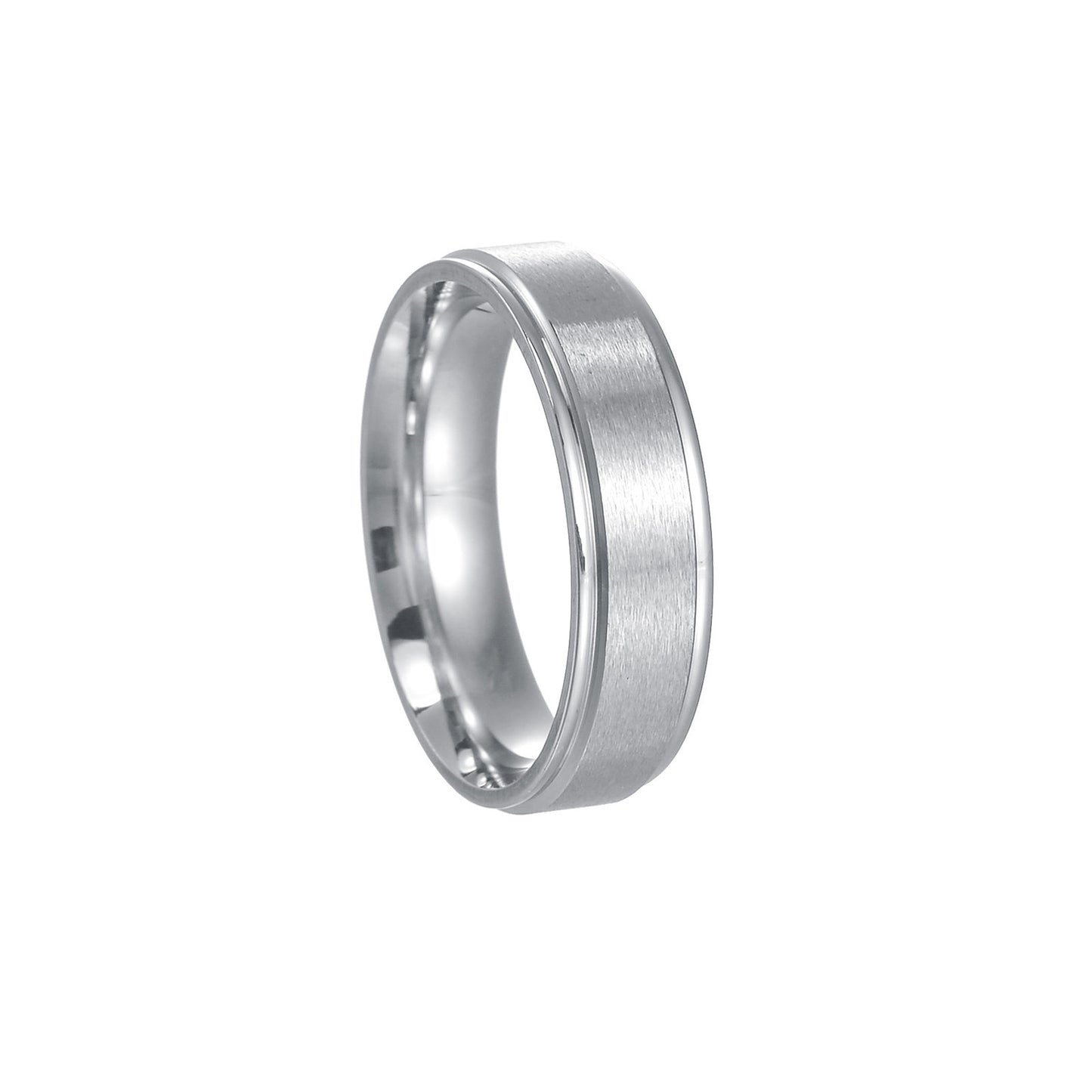 Titanium Steel Wide Step Sand Surface Rings