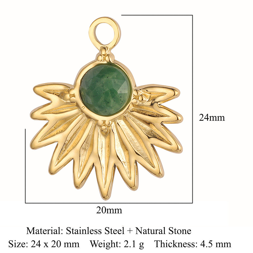 Bohemian Natural Stone Titanium Steel Jewelry Pendants