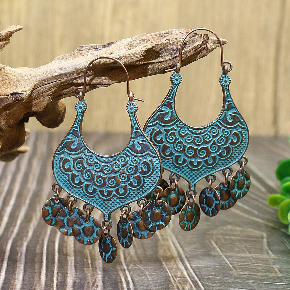 Creative Accessories Fashion Exaggerated Leaf Carved Earrings