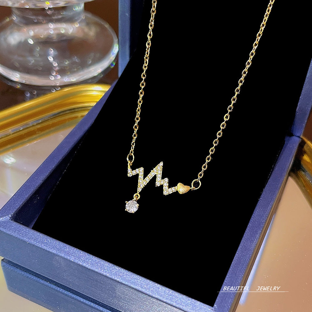 Women's Bow Zircon Clavicle Chain Titanium Steel Necklaces