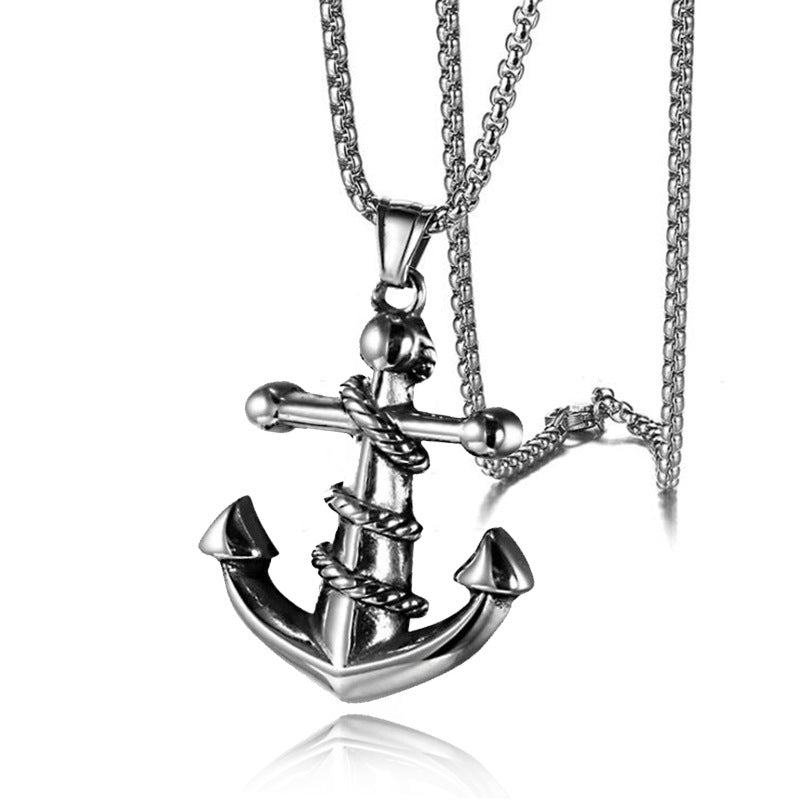 Men's Style Eagle Personality Titanium Steel Retro Necklaces
